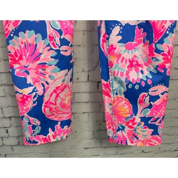 Lilly Pulitzer Sadie Crop Pants Size 6 Stretch Bennett Blue Bay Dreamin Chino N - Picture 10 of 12